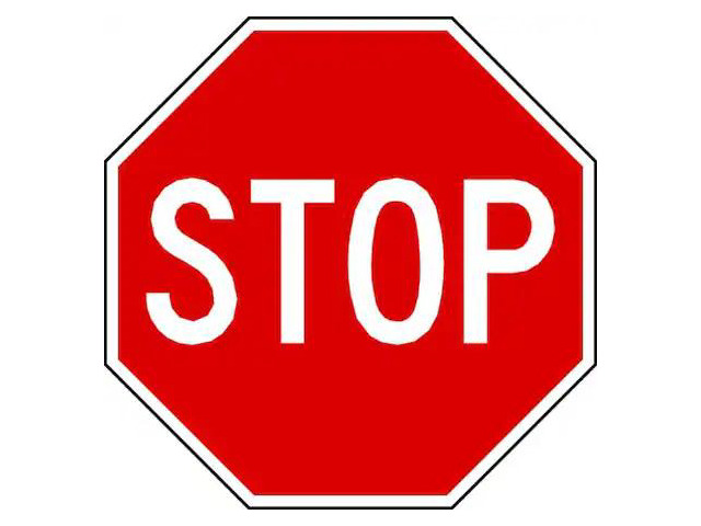 LYLE R1-1-18HA Stop Sign, 18' W, 18' H, Aluminum, Red