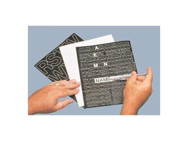 MAGNA VISUAL SS50-B Press On Black Vinyl Letters/Numbers,2'