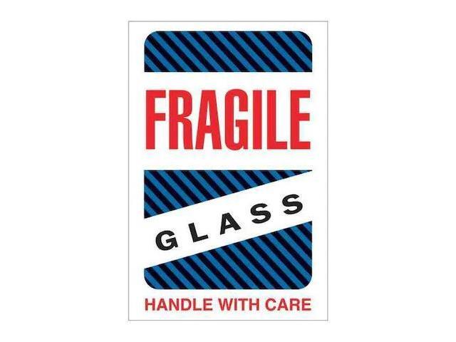 TAPE LOGIC DL1570 Tape Logic Labels, 'Fragile - Glass - Handle With Care', 4'