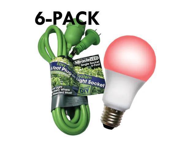MIRACLE LED 602253 Single Socket Grow Light Cord System & LED Red Grow Light 12