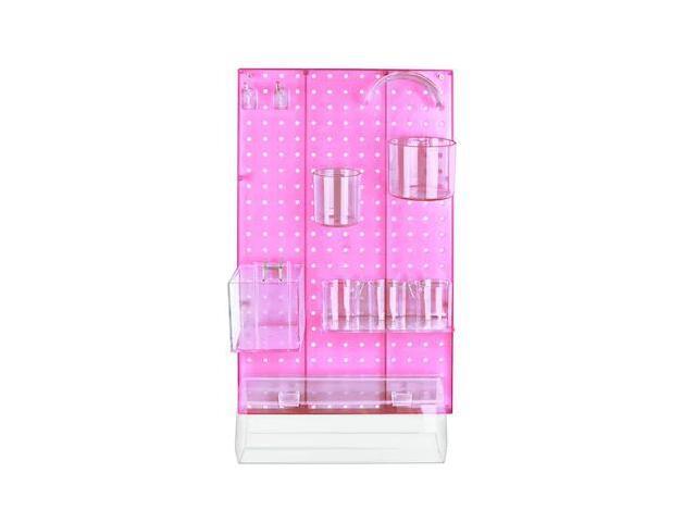 AZAR DISPLAYS 900940-PNK 10-Piece Pink Pegboard Organizer Kit with 1 Panel and