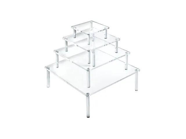 AZAR DISPLAYS 515308 4-Piece Acrylic Square Riser Set