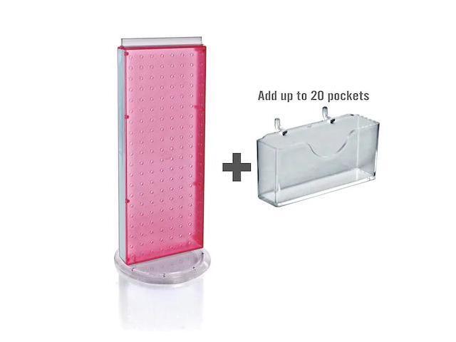 AZAR DISPLAYS 700505-PNK 20 Pocket Revolving Pegboard Gift Card Kit for