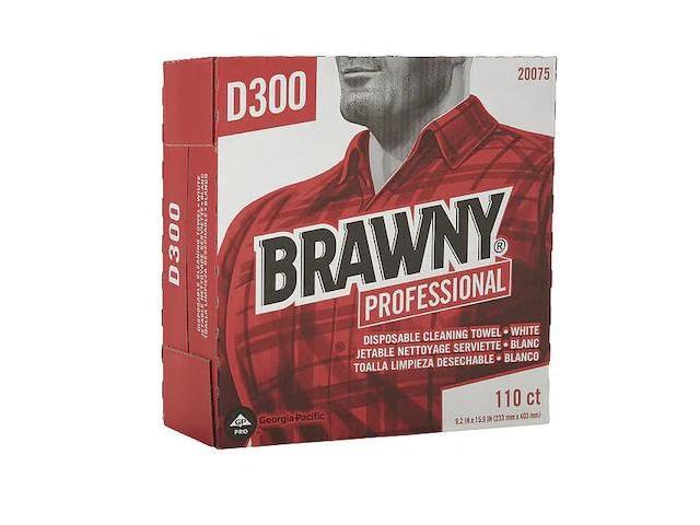 Brawny Professional 20075 Tall Dispenser Premium All-Purpose DRC Wipers - 1-Ply - 9.25 x 16 - Unscented - White - 110/Box 10 Boxes/Carton