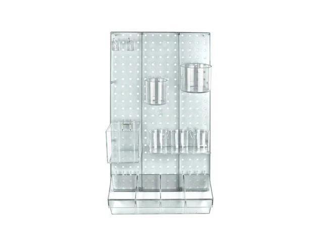 AZAR DISPLAYS 900942-CLR 12-Piece Clear Pegboard Organizer Kit with 1 Panel and