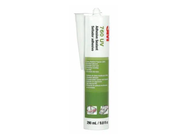 3M 760 UV Polymer Adhesive Sealant, 10 oz, Cartridge, Black, Polymer Base, 760
