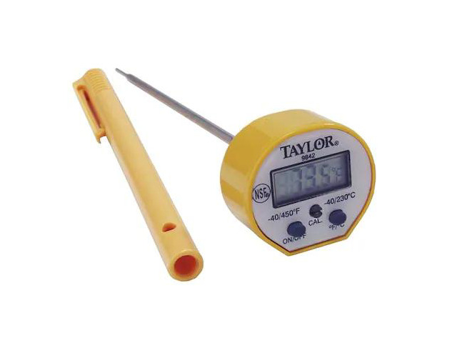 TAYLOR 9842FDA 6' LCD Digital Food Service Thermometer with -40 to 450 (F)