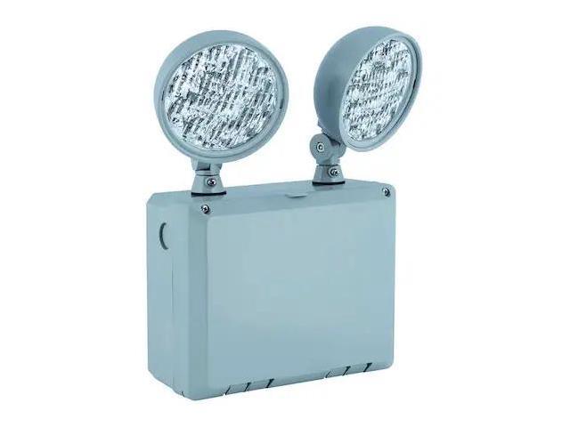 compass cu2wg cu2w series 2 head adjustable wet location led emergency light with grey housing