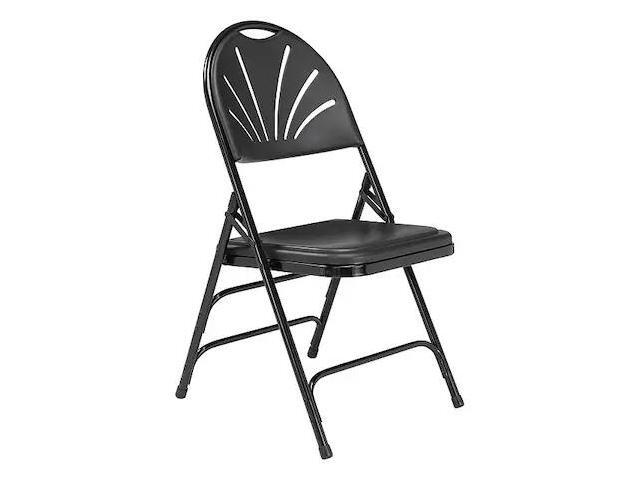 NATIONAL PUBLIC SEATING 1110 Folding Chair, Plastic, Black, PK4
