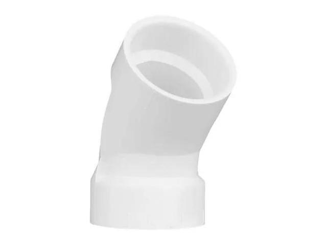 ZORO SELECT 1WKC1 1-1/2' Hub PVC DWV 45 Degree Elbow