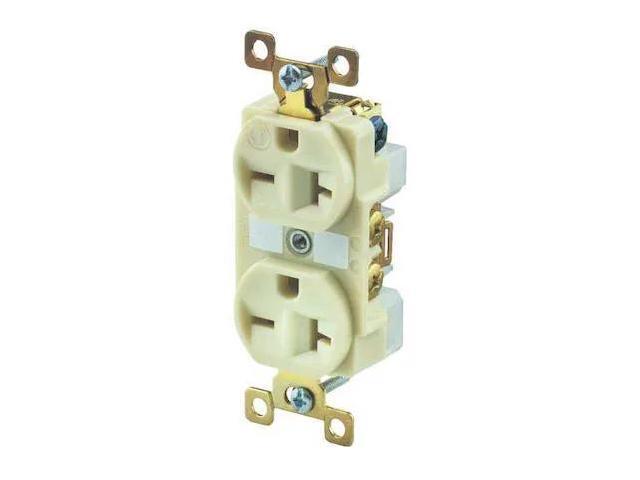 BRYANT BRY5462I Straight Blade Receptacle, 6-20R, 20 A, 250V AC, 2 Pole, 3
