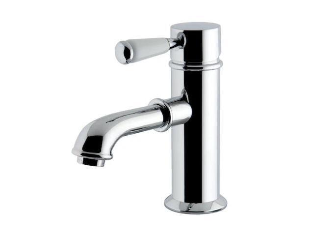 kingston brass ks7411dpl single porcelain lever handle lavatory faucet with brass popup with 5' spout reach, polished chrome