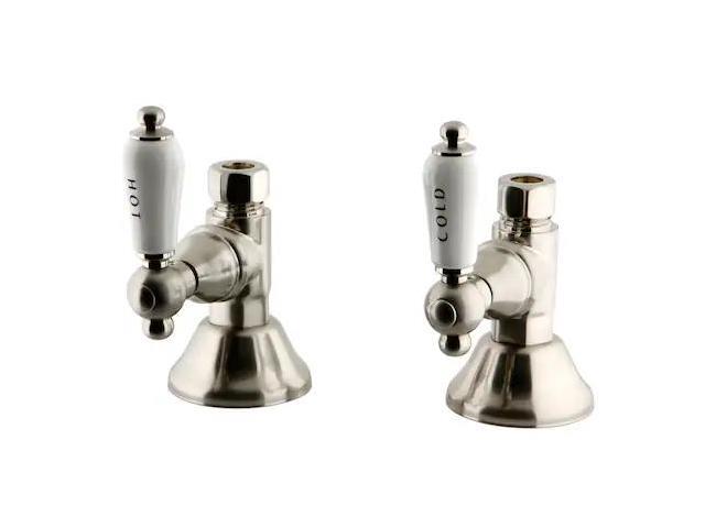 Kingston Brass CCK44158PL Straight Stop Shut Off Valve, Satin Nickel