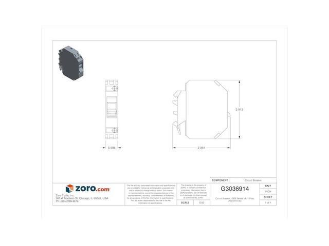 SCHNEIDER ELECTRIC GB2CB06 Motor Circuit Breaker, TESYS Series, 1A, 1 Pole,