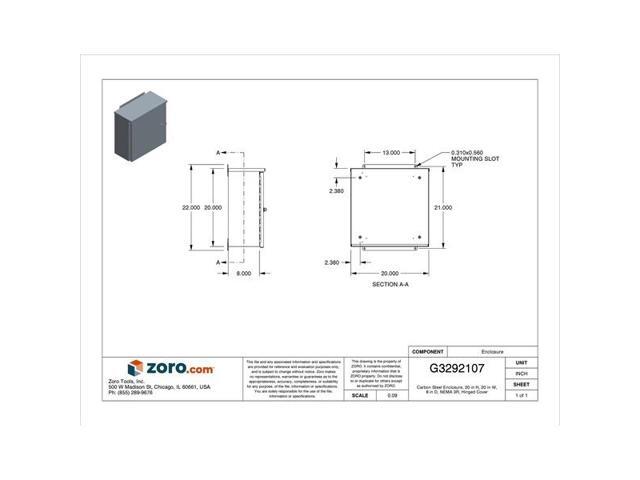 Wiegmann Enclosure Gray ANSI 61 Polyester Powder RHC202008
