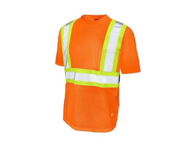 TOUGH DUCK S39221 3XL Hi-Vis Short Sleeve Shirt, Orange
