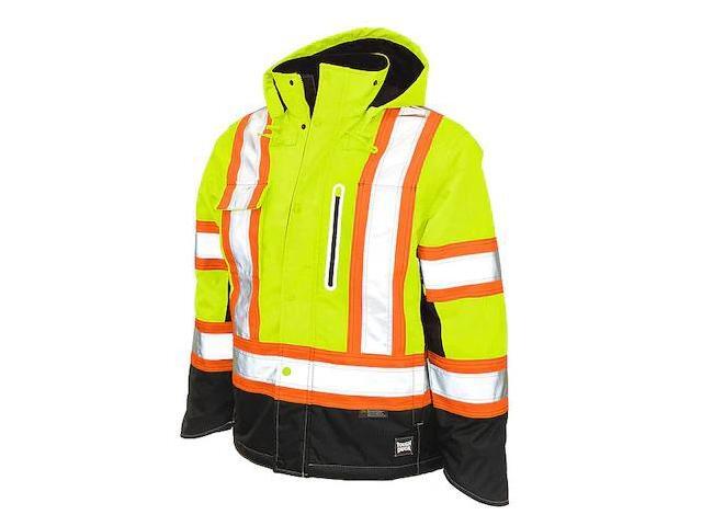 TOUGH DUCK S24511 Hi-Vis Parka,Flo Green,L Size