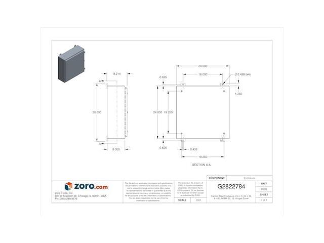 Wiegmann Enclosure Gray ANSI 61 Polyester Powder N12242408