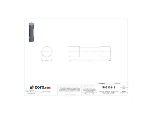 EATON BUSSMANN AGX-3 Glass Fuse, 3A, 100A at 250V AC, 10kA at 125V AC, 5 PK