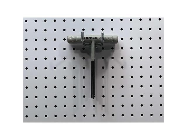 DuraHook 5-3/4 In. Double Rod 80 Degree Bend 1/4 In. Dia. Zinc Plated Steel Pegboard Hook for DuraBoard, 10 Pack