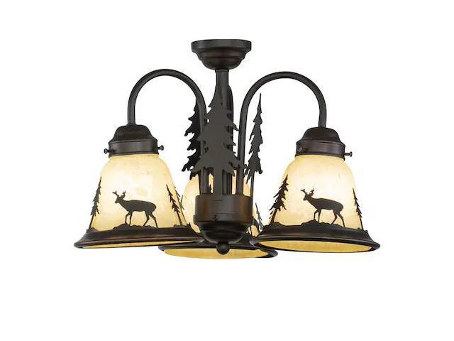 Bryce 3L LED Bronze Rustic Deer Mini Chandelier or Fan Light Kit
