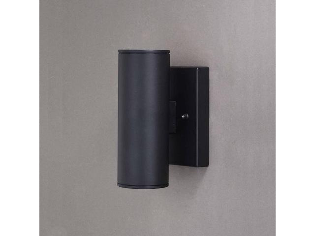 VAXCEL T0551 Chiasso Aluminum 2 Light LED Black Outdoor Wall Lantern Clear Glass