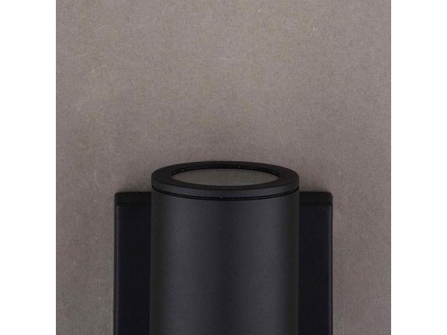 VAXCEL T0551 Chiasso Aluminum 2 Light LED Black Outdoor Wall Lantern Clear Glass