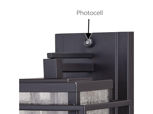 VAXCEL T0467 Hyde Park 1 Light Dusk to Dawn Bronze Mission Outdoor Wall Lantern
