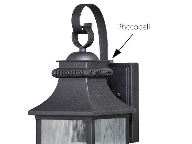 VAXCEL T0473 Cambridge 1 Light Dusk to Dawn Bronze Outdoor Wall Lantern Clear