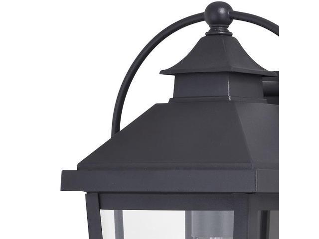 VAXCEL T0540 Lexington 1 Light Dusk to Dawn Black Outdoor Wall Lantern Clear