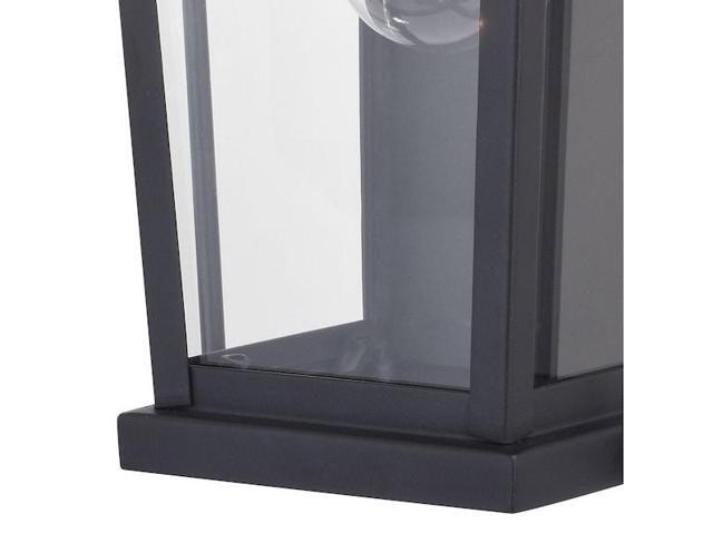 VAXCEL T0540 Lexington 1 Light Dusk to Dawn Black Outdoor Wall Lantern Clear