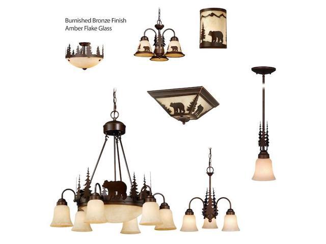 VAXCEL CH55706BBZ Bozeman 9 Light Bronze Rustic Bear Chandelier