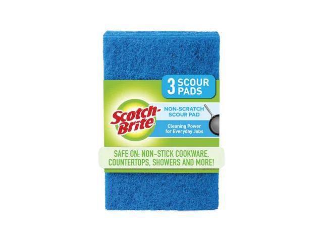 SCOTCH-BRITE 62310 Non-Scratch Scour Pads, Size 3 x 6, Blue, PK10