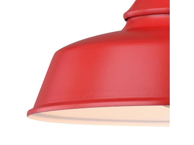 VAXCEL T0486 Dorado 1 Light Dusk to Dawn Red White Farmhouse Barn Dome Outdoor