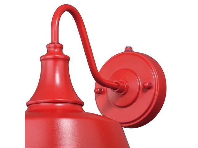 VAXCEL T0486 Dorado 1 Light Dusk to Dawn Red White Farmhouse Barn Dome Outdoor