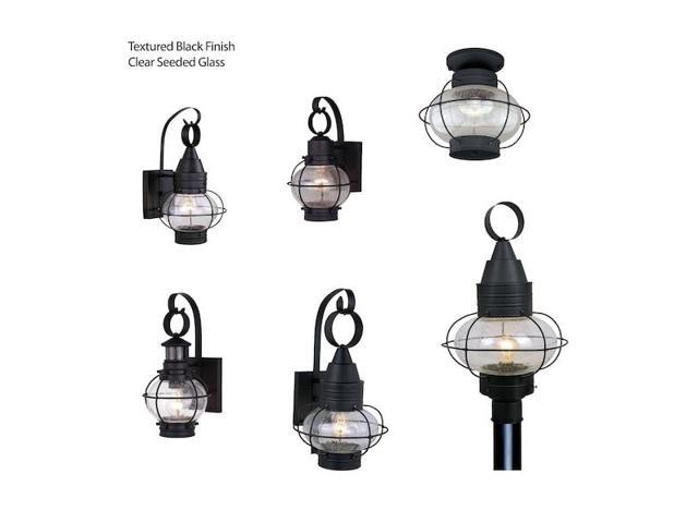 Chatham 1 Light Black Coastal Outdoor Wall Lantern Clear Glass
