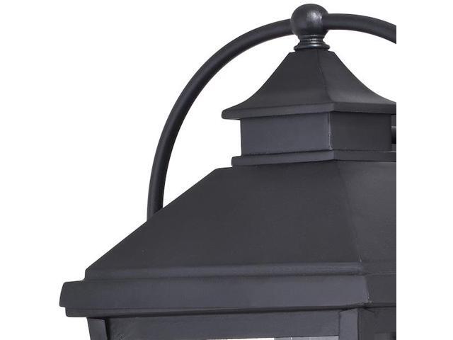 VAXCEL T0539 Lexington 3 Light Dusk to Dawn Black Outdoor Wall Lantern Clear