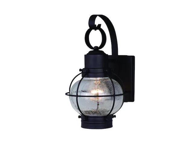 Chatham 1 Light Black Coastal Outdoor Wall Lantern Clear Glass