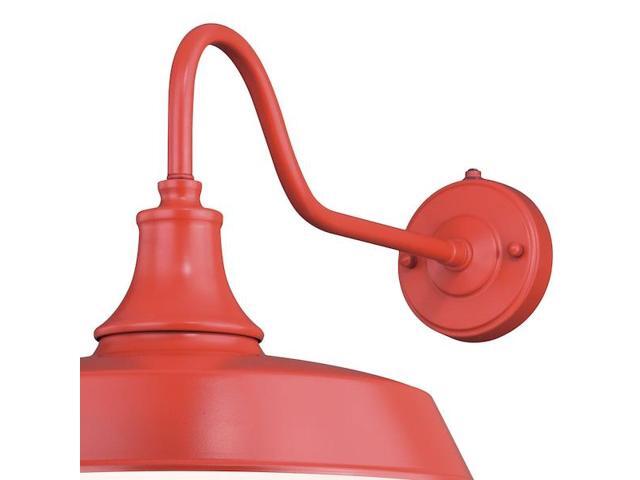 VAXCEL T0488 Dorado 1 Light Dusk to Dawn Red White Farmhouse Barn Dome Outdoor
