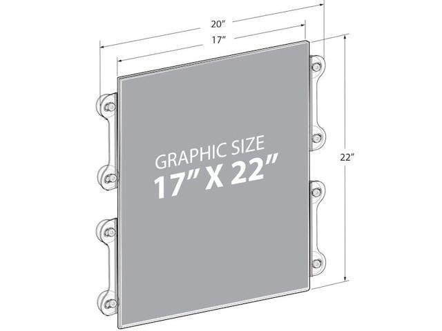 AZAR DISPLAYS 106628 17'W x 22'H Sign Frame W/ suction cups, PK2