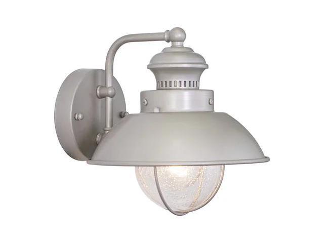 VAXCEL Farmhouse Outdoor Porch Light - Harwich 8' Brushed Nickel Coastal Wall Sconce with Clear Seeded Glass Shade, Indoor-Outdoor Barn Lighting...