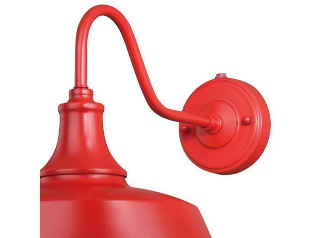VAXCEL T0487 Dorado 1 Light Dusk to Dawn Red White Farmhouse Barn Dome Outdoor