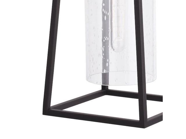 VAXCEL T0586 Nash 7.5-in Black Outdoor Modern Wall Lantern, Dusk to Dawn