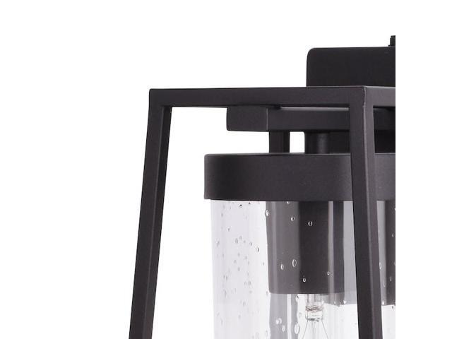 VAXCEL T0586 Nash 7.5-in Black Outdoor Modern Wall Lantern, Dusk to Dawn