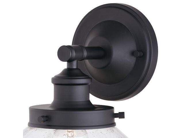 VAXCEL T0573 Collins 1 Light Black Farmhouse Outdoor Wall Lantern Clear