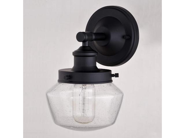 VAXCEL T0573 Collins 1 Light Black Farmhouse Outdoor Wall Lantern Clear