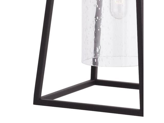 VAXCEL T0585 Nash 6.5-in Black Outdoor Modern Wall Lantern, Dusk to Dawn