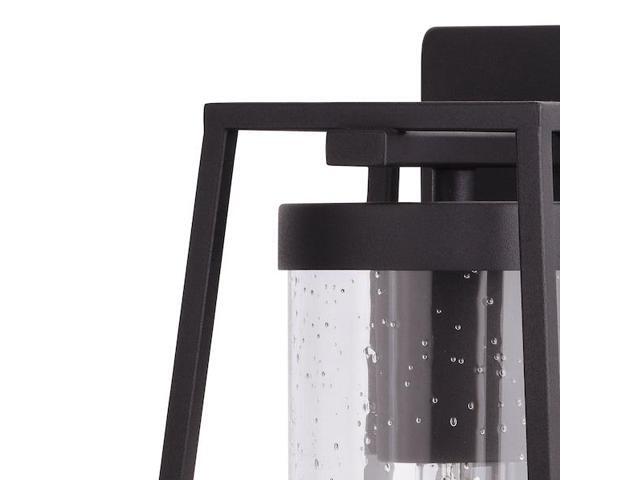 VAXCEL T0585 Nash 6.5-in Black Outdoor Modern Wall Lantern, Dusk to Dawn