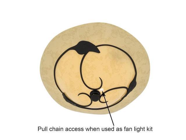 Vine 2L LED Black Rustic Semi Flush Ceiling Light or Fan Light Kit