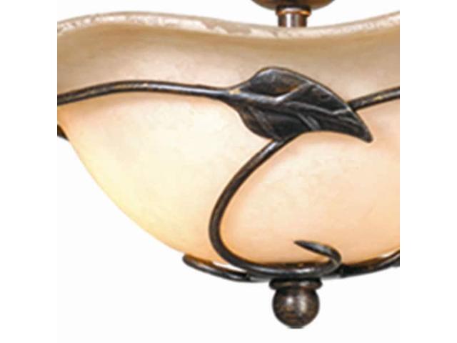 Vine 2L LED Black Rustic Semi Flush Ceiling Light or Fan Light Kit